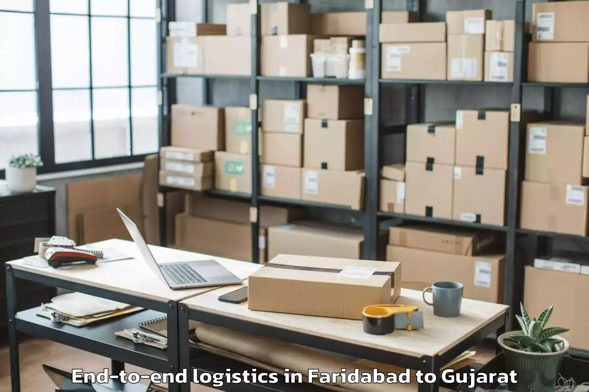 Book Faridabad to Keshod Airport Ixk End To End Logistics